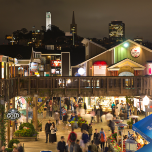San Francisco skyline at night time