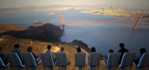 Flying over San Francisco virtual ride