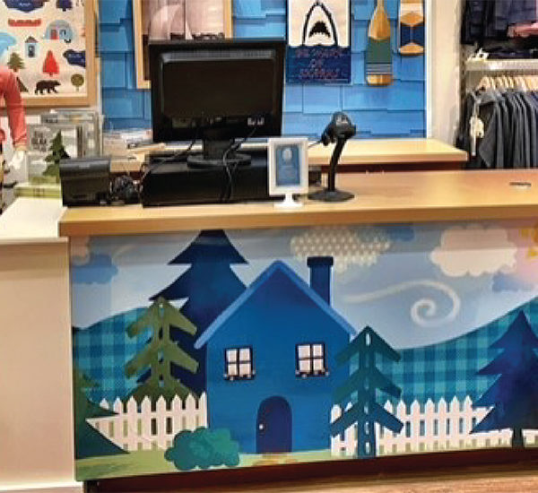 Little Blue House register and clothes