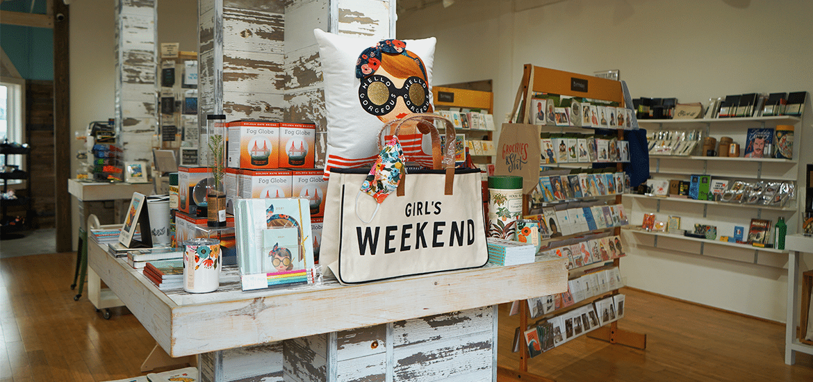 Interior of Lola with unique San Francisco themed gifts