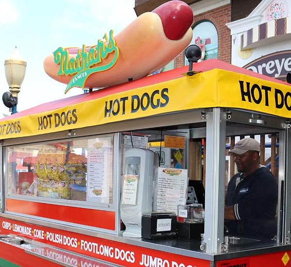 Exterior photo of Nathan's Hot Dog cart