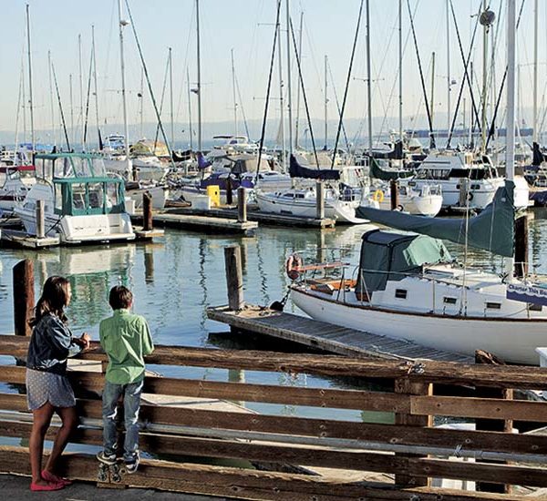 PIER 39 Marina with boats and people enjoying scenery