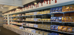 Rows of packaged chocolates