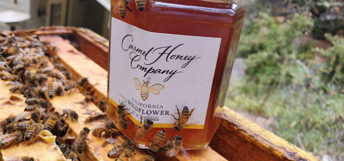 Jar of honey from Carmel Honey shop