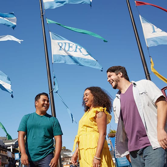 Friends enjoying PIER 39 San Francisco
