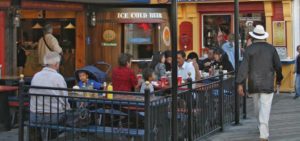 The Hook patio has Ice Cold Beer